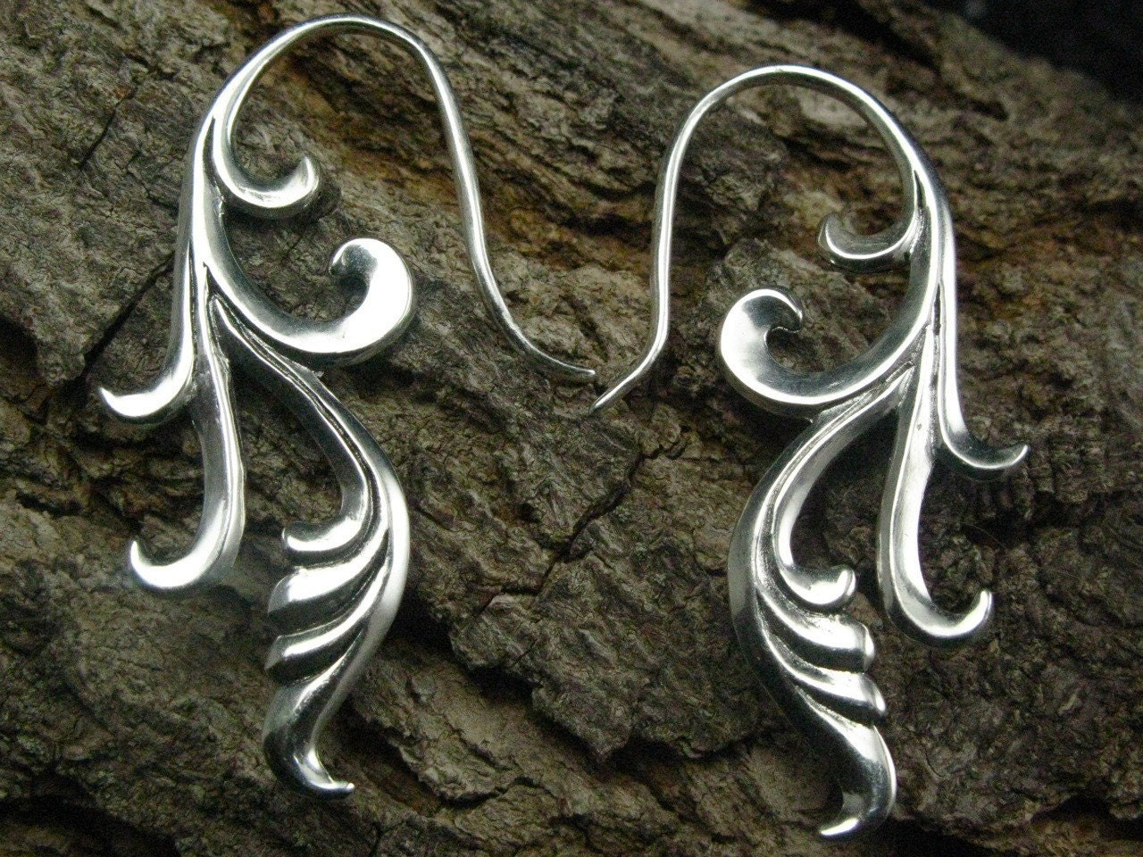 Silver Outpouring earrings -  for all standard piercings