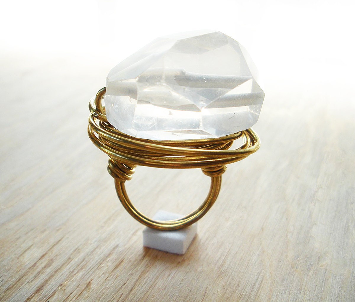 Alaska Quartz Crystal Wire Ring Size 9