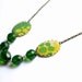 SALE - Opposites - asymmetrical necklace made of fabric, glass beads and brass filigree on brass chain