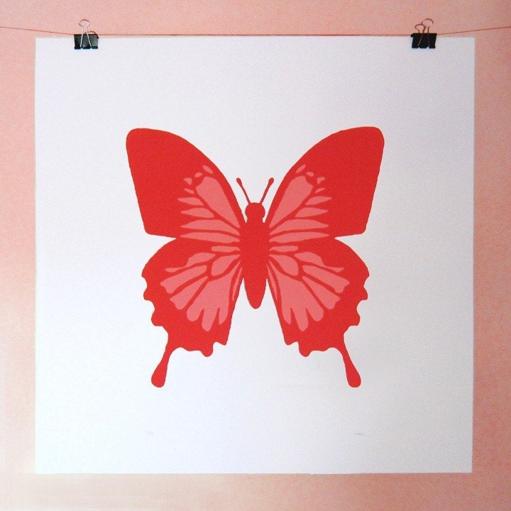 Red Butterfly screenprint