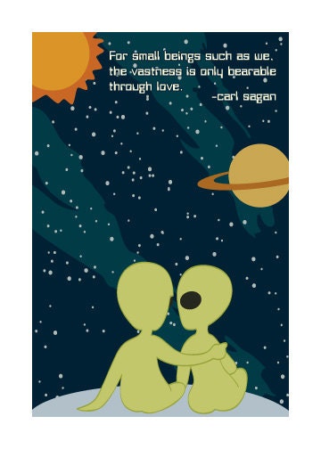 Carl Sagan Cosmic Love Geeky Greeting Card