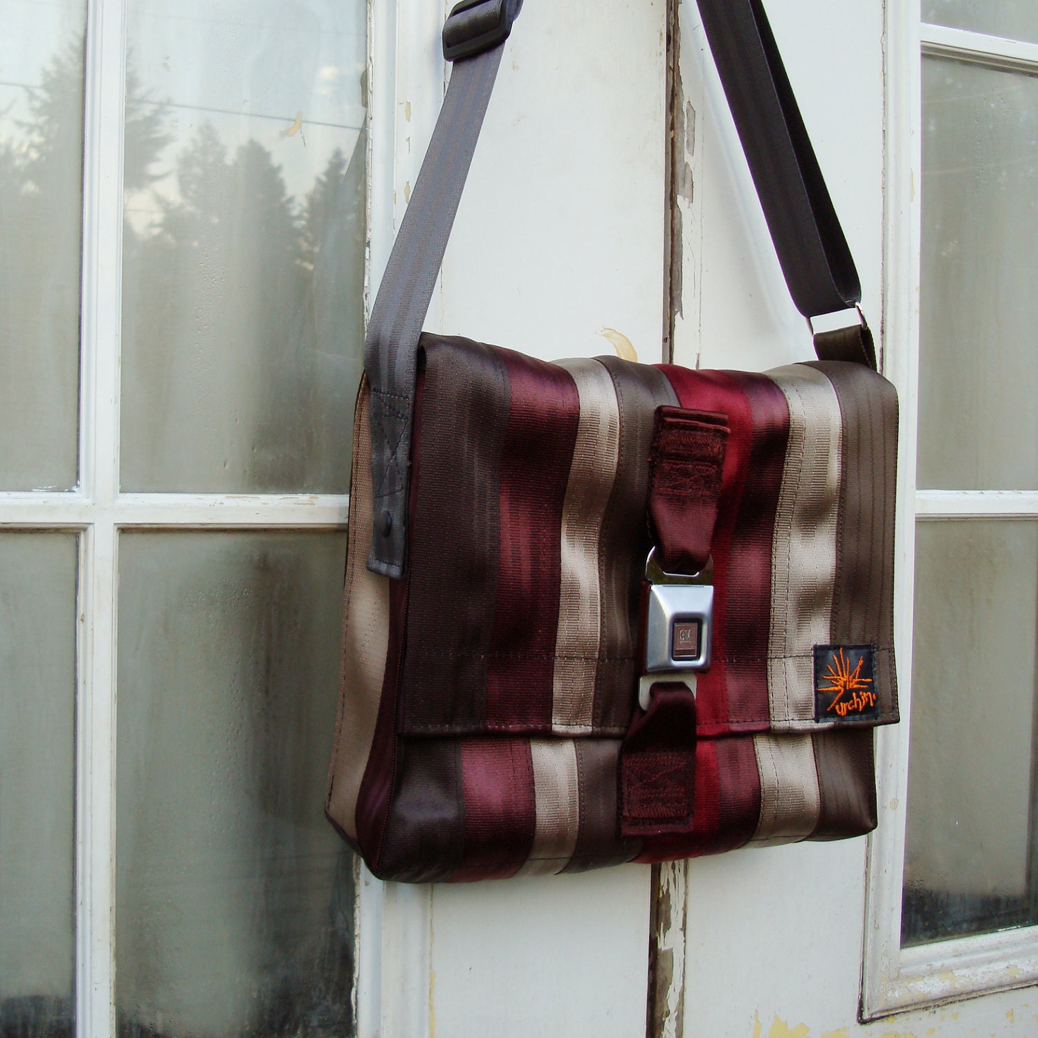 Eco friendly bag made from repurposed seat belts