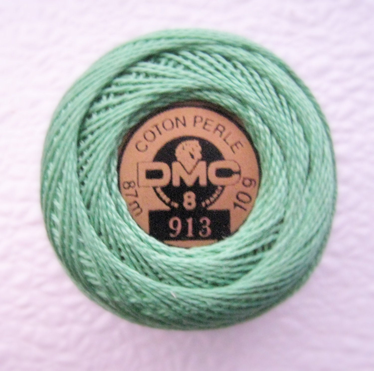 DMC 913 - Medium Nile Green - Perle Cotton Thread Size 8 Nile Green 955
