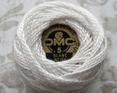 SIZE 8 DMC Blanc -  Perle Cotton Thread Size 8 - White, White off, Natural