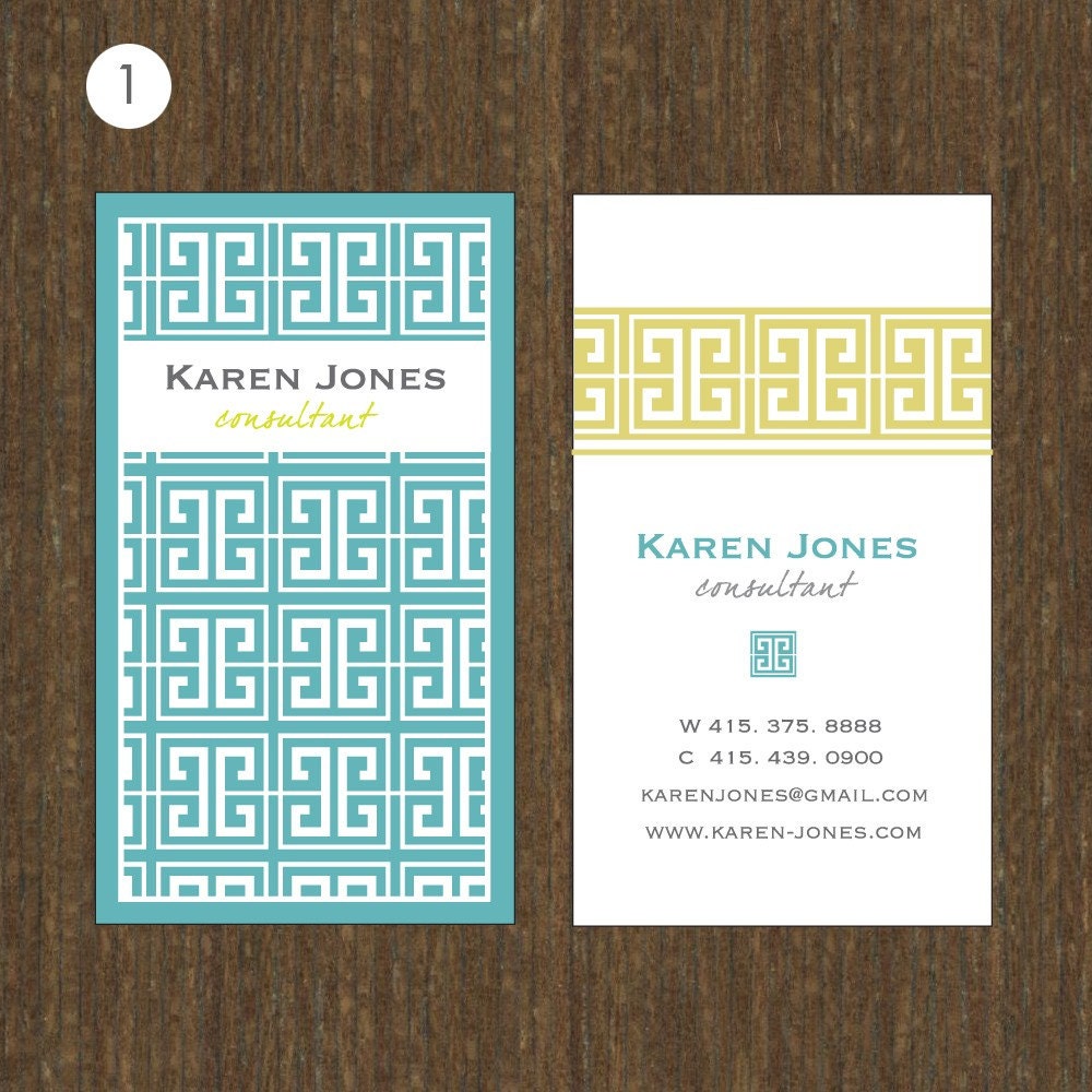 300 BUSINESS CARDS - Personalized calling cards - 3 colors - pattern 10