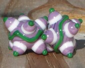 Lampwork beads, earring pair, handmade, "Jesters"