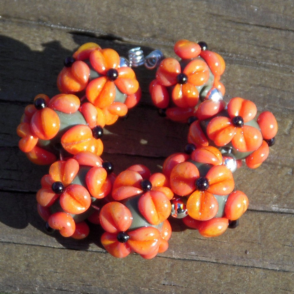 Handmade lampwork beads...Firecracker