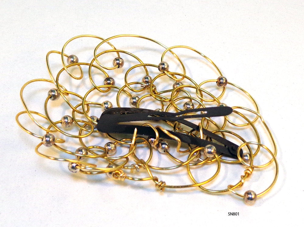 Gold Wire Snap Clip Barrette - Small Kippah for Girls/Women
