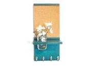 Wood  Cork Board Message  4 Silver Hooks Rich Teal Blue Green Color Shabby Chic