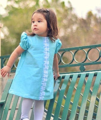 Retro 1967 Inspired Adorable Blue Ruffle  Katie dress-children clothing-girls dresses