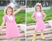 Retro Style Layla dress with bib and ruffles-children clothing-girls dresses