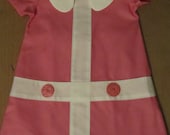 Retro 1960's style  Lauren.. Pink and White dress-children clothing