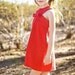 Retro Style Red Jewel Neckline dress-children clothing