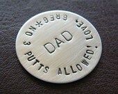 Custom Hand Stamped Golf Marker - Personalized Sterling Silver Golf Marker - Perfect Gift for Father's day