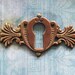 Winged Heart ESCUTCHEON Antique 1800's Victorian Brass Medieval Hardware Key Hole Diy Jewelry Steampunk Pendant