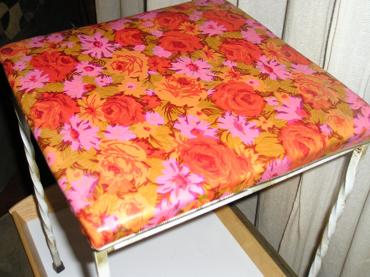 FUNKY 1960 to 1970s WROUGHT IRON STOOLS LIKE TOTALLY GROOVY BABY
