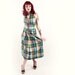 50s Halter Dress - Button Front Cotton Sundress in Bright Colors - Extra Small