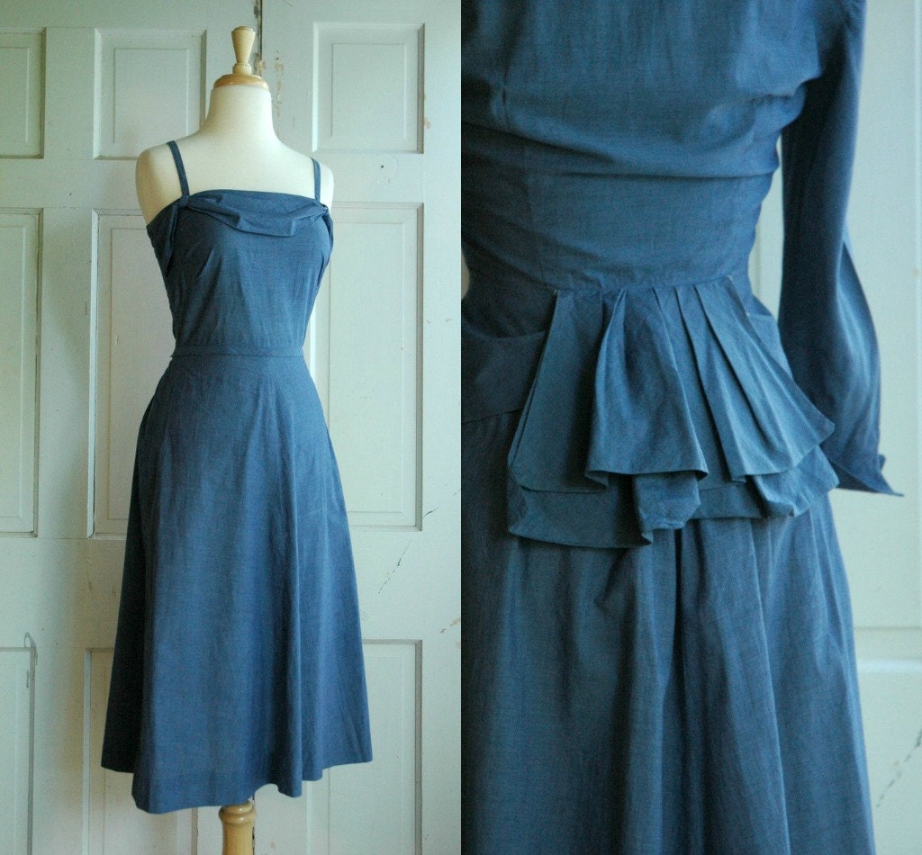 1940s Peplum Dress / Vintage Virginia Spears Dress