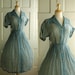 1950s Sheer Shirt Dress / Large Vintage Dress