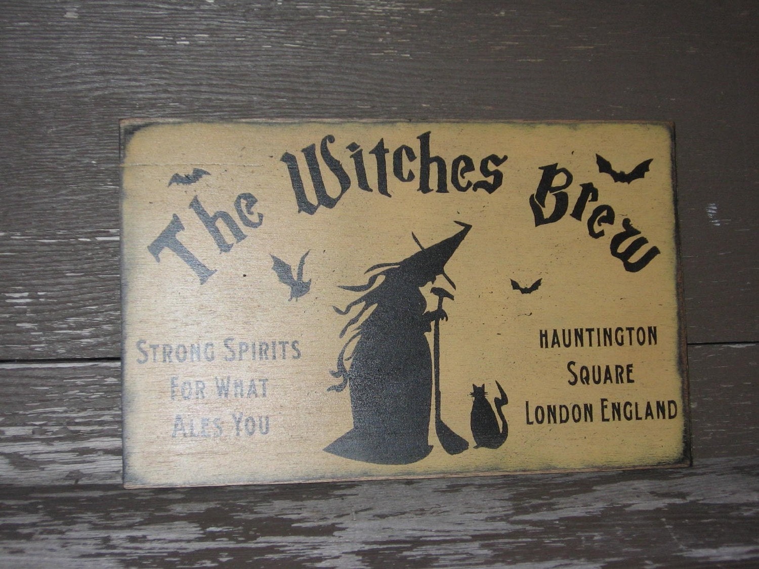 Primivitive Halloween SignThe Witches by frommyheartprims on Etsy