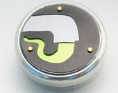 Metal Pillbox / Tin / Container with Anodized Aluminum Design - Something's Coming out of the Drain