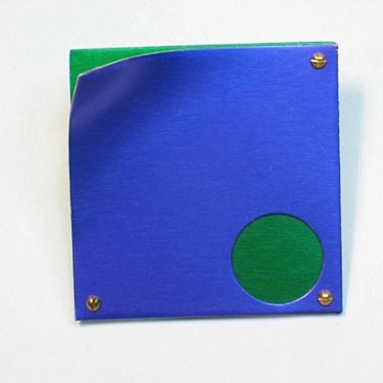 Anodized Aluminum Pin / Brooch - Curved Layer