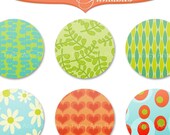 Printable Modern Pattern 2 inch Digital Circle Collage Sheet (Mod 1)