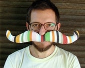 mustache party mask - large - stripes - halloween