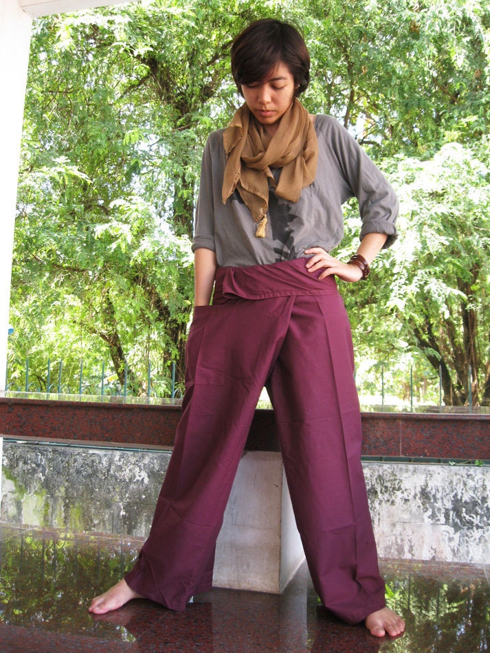 Boho Hippie Yoga Thai Fisherman Pants S M L