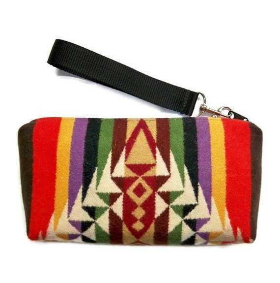 Pendleton Wool Purse Wrist Bag Clutch Colorful