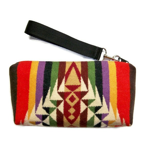 Pendleton Wool Purse Wrist Bag Clutch Colorful