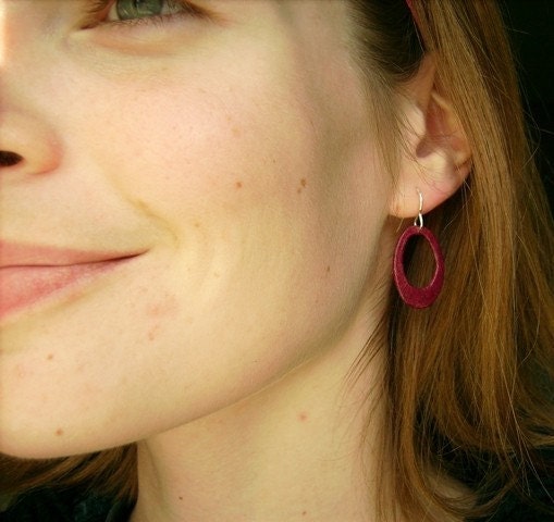 Recycled Plastic Bottle Hoops w Handmade Sterling Silver Filled Ear Wire U Pick Your Color