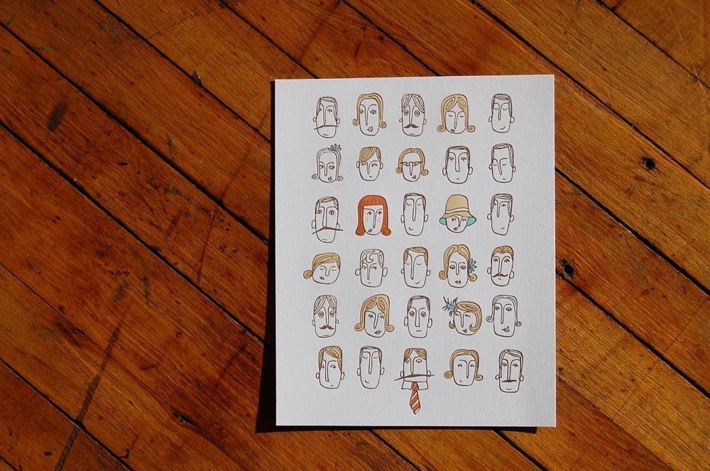 portraits limited edition letterpress 8 x 10