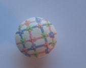 Hand Painted Drawer Pull Knob lattice work flowers