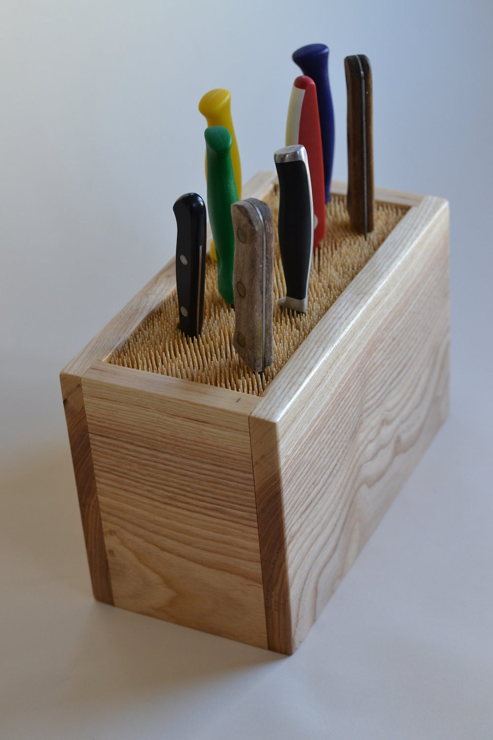 Ash Bamboo Skewer Knife Box by OakTreeArts on Etsy