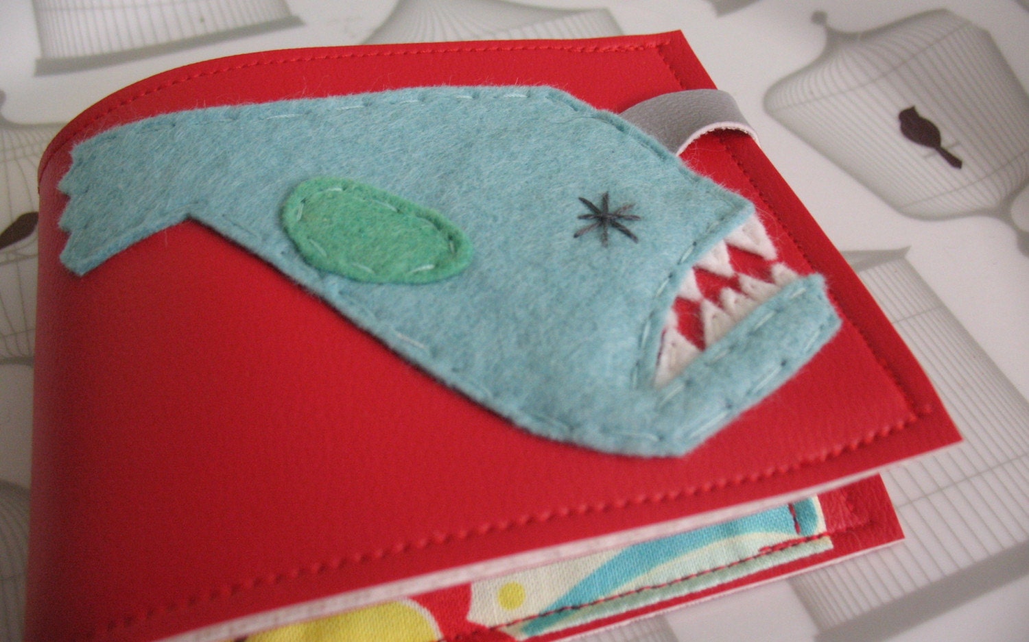 Angler Fish Wallet Red and Blue