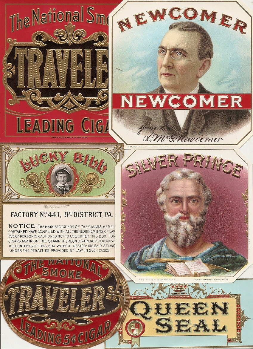 35 1930's plus Unused CIGAR Box LABELS / TOBACCO