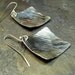 Hammered Sterling Silver Earrings Geometric Diamond - Silver Rain Dangles