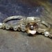 Stacking rings with brass flower - Petite Bloom