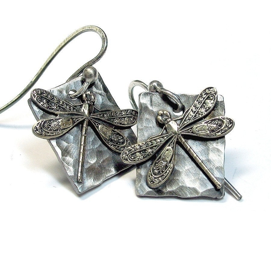 Dragonfly Earrings Sterling Silver - Enchanted Dragonfly