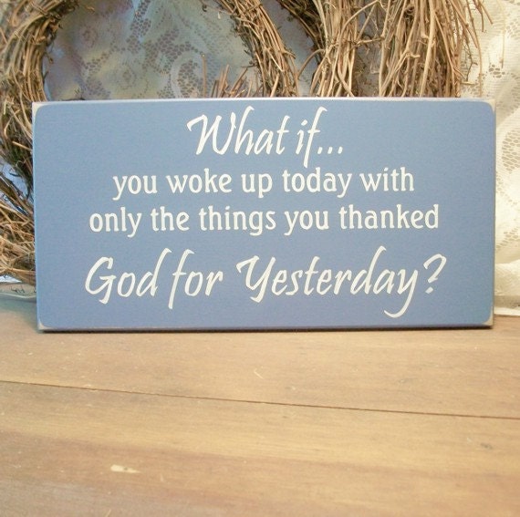 Wood Sign What If You Woke Up Today Painted Plaque Blue Wall Decor