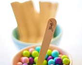 20 Wooden Ice Cream Spoons Handstamped - Yum