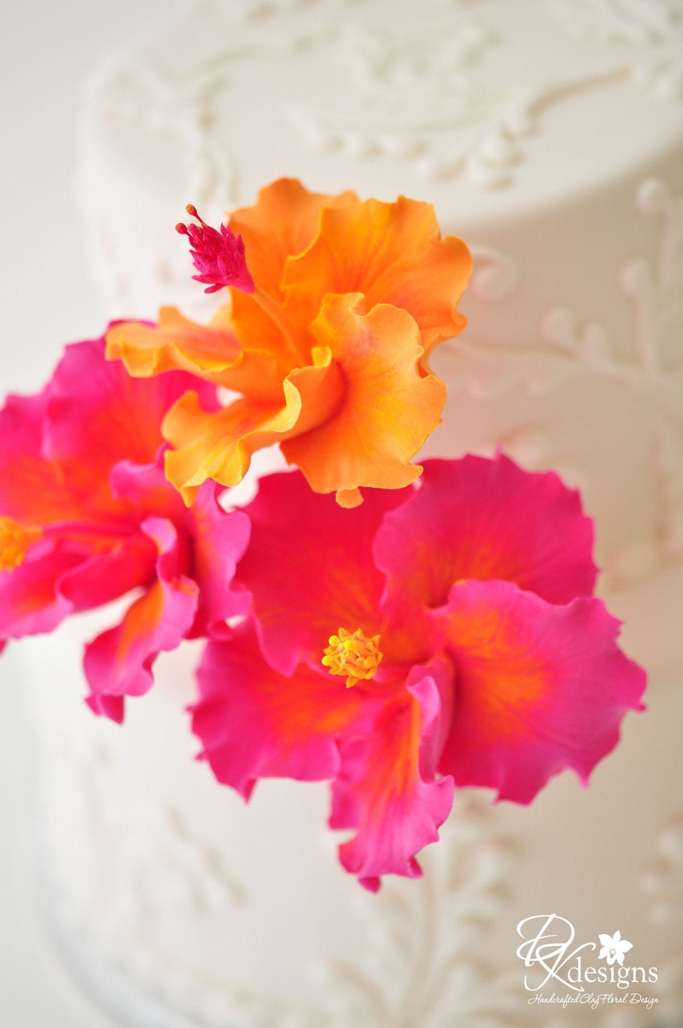 Couture Clay - Made to Order Clay Hibiscus Cake Flowers (as seen on Hostess with the Mostess Blog)