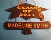 Personalized Graduation Cap and Diploma Wooden Wall Hanging