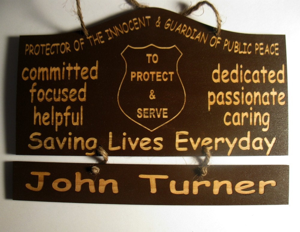 Personalized Wooden Police Officer Wooden Wall Hanging