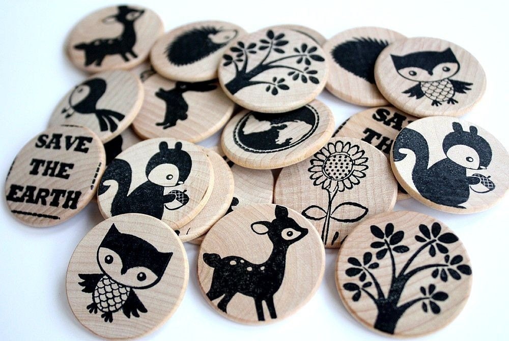 Wooden Matching Memory Game -- ECO FOREST Edition