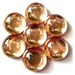 5 Vintage glass cabochon beautiful color round shape bronze color backside 15mm