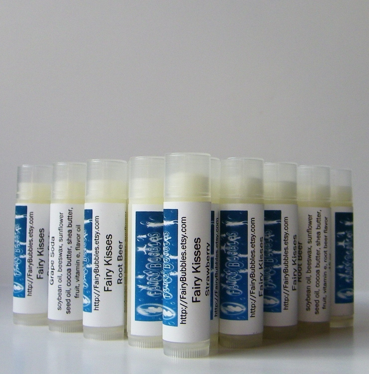 3 Lip Balms for 9.75  you choose Fairy Kisses Flavors by fairybubbles