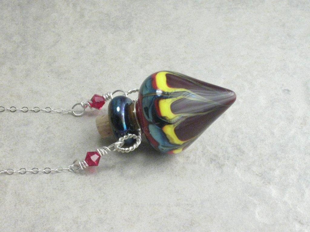 Sale --- Lampwork Poison Bottle Necklace