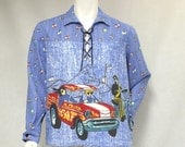 DRAG RACE - 1950's style pullover shirt - men's size large